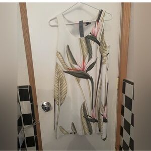 Tropical Print Sleeveless Dress